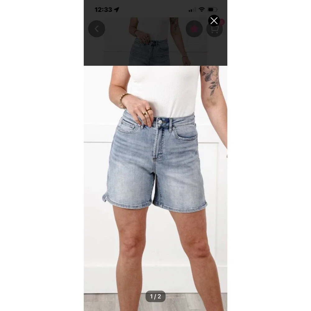 Mica jeans MICA shorts blue jean shorts SUPER STRETCHY jean shorts sz small 2-4